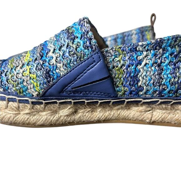 SAM EDELMAN Khloe Blue Stripe Raffia Slip On Espadrille Flats Women's Size 7.5 - Picture 5 of 8